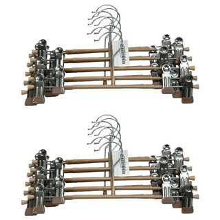 奈米防滑無痕褲架 31*5.5cm 強力夾勁 防水防鏽 乾濕兩用 加粗加厚 經久耐用 10個, 杏色, 2組