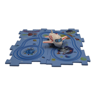 葉子小舖 拼圖軌道車 基礎拼圖 陸地 套裝 塑膠材質 附電池, 4片, 1組