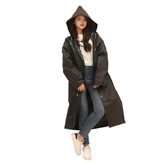 時尚男女加厚EVA雨衣, 防風加固帽繩, 精緻雙層壓力, 加固四合扣, 防水透氣, 黑色, 145 x 70cm