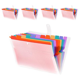 Rota 13格彩虹便攜式風琴夾, 5個, 白色