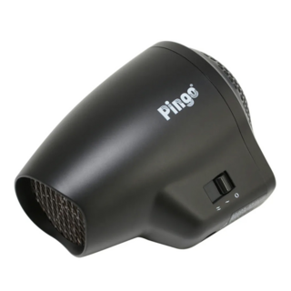 Pingo 台灣品工 Travel Qmini 極輕隨身掌型吹風機 迷你體積 184克 輕巧好握 機身防燙設計 環球電壓 附防撞收納袋, HR-1709, 黑色