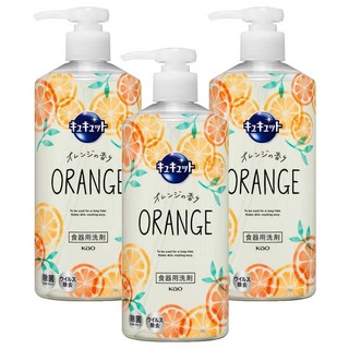 Kao 花王 Cucute 珂珂透 按壓式高效濃縮洗碗精 柑橘香, 480ml, 3瓶