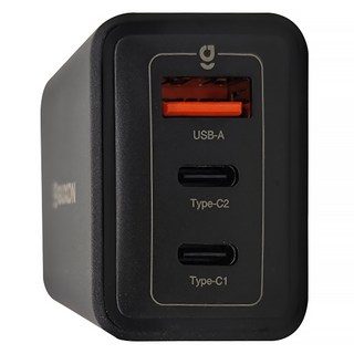 GUXON 古尚 65W 氮化鎵電源供應器 1A2C, 黑色, 1個