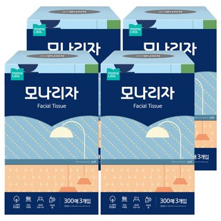 모나리자 미용티슈 2겹, 300매, 12개