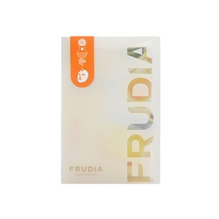 FRUDIA 靈光乍現 柑橘明亮面膜 含46%濟州柑橘冷壓萃取鮮果水 親膚植萃材質吸附亮白精華, 10片, 1組