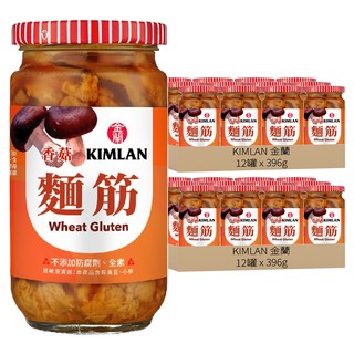KIMLAN 金蘭 香菇麵筋 台灣製造, 396g, 24罐