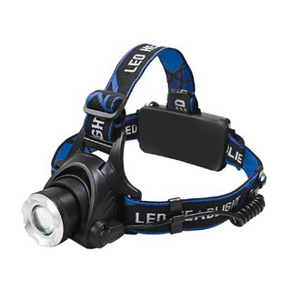 Kinyo USB充電式輕量鋁合金頭燈 LED-719, 黑色, 1個