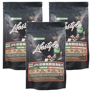 NATURE'S PROTECTION 自然本色 無穀物貓糧 幼貓 鮭魚 68%動物蛋白 瑞士專利, 400g, 3包