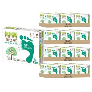 蒲公英 環保抽取衛生紙 100%再生紙漿製造, 12包, 24袋