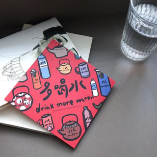 GUOHOUSE STUDIO 郭公館工作室 防水春聯造型磁鐵 台灣製 壓克力材質, 多喝水 多色