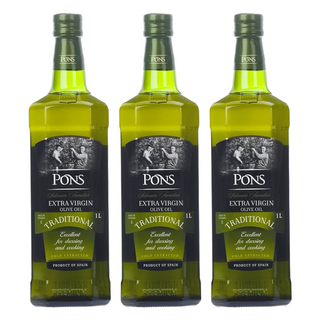PONS 龐世 特級冷壓橄欖油 1L 西班牙原裝進口, 3瓶