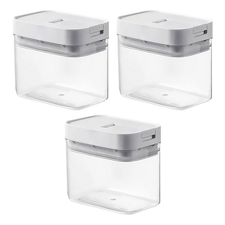 懶角落 易扣可疊式食物密封保鮮罐-400ml 尺寸: 10.5x6.5x10cm, 3 個容器 + 3 個蓋子, 3個
