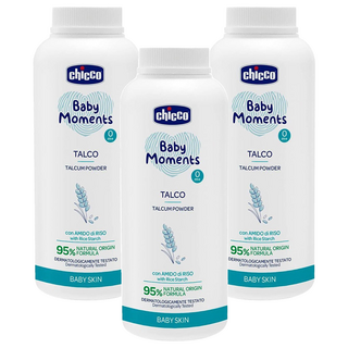 Chicco 嬰兒植萃細緻爽身粉 150g 適用年齡0m+ 通過皮膚科醫師臨床測試, 3瓶