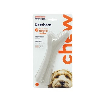 Petstages 奇異 DEERHORN 鹿角 耐咬玩具 多重紋理設計幫助清潔牙齒 原料來自美國, 1個