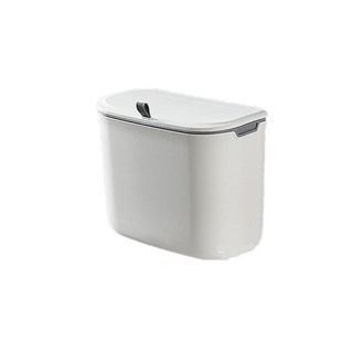 西格傢飾 廚房美型壁掛滑蓋垃圾桶, 可壁掛在餐櫥櫃上, 滑蓋設計不怕蓋子遺失, 黏貼/掛勾, 美觀不占空間, 1個, 7L