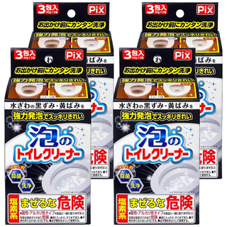 Lion Chemical 獅子化學 PIX免刷洗強力發泡馬桶清潔粉, 120g, 4盒