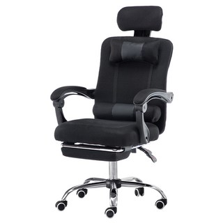 C-FLY 時尚家居 人體工學坐臥電腦椅, 無段式氣壓升降, 布面高密度厚實坐墊, 可收納翻轉式腳墊, 111~121 x 60 x 60cm, 黑色