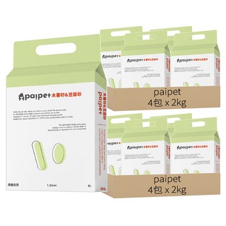 paipet 木薯豆腐砂, 2kg, 8包, 清雅白茶