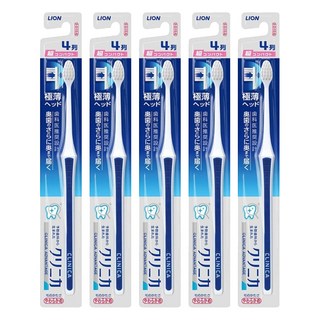 LION 獅王 固齒佳 薄深潔牙刷 超小頭 炭纖細毛抗菌呵護牙齦, 1入, 5支