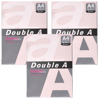 Double A 影印紙 淺粉紅 Pink 80g A4 50張, 3包