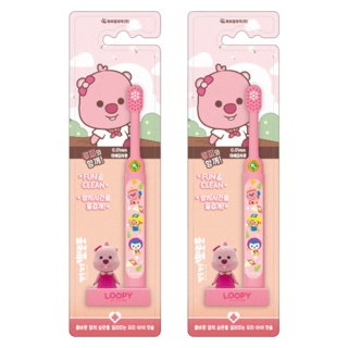 Pororo 站立式幼兒牙刷, 2個, 1入, 露比