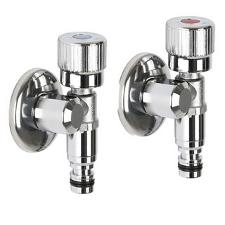 DOOJIN 超薄洗衣機L型水龍頭 熱水 + 冷水 金屬接頭套組 DF70M, 1組