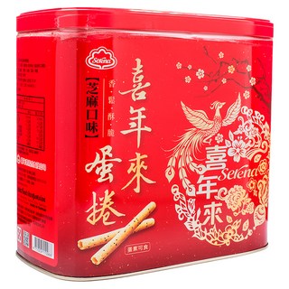 喜年來 蛋捲禮盒, 濃郁蛋奶香 芝麻香氣, 禮盒包裝, 512g, 1盒