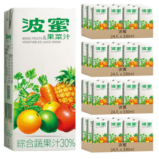 波蜜 果菜汁 鋁箔包, 330ml, 96入