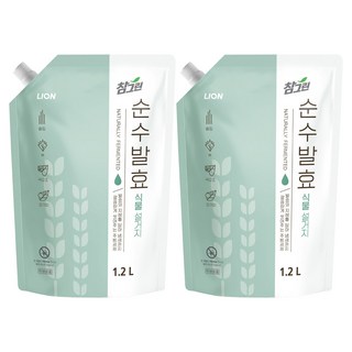 참그린 순수발효 식물 설거지 주방세제 리필, 1.2L, 2개