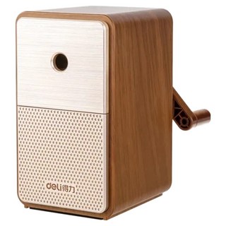 得力 5段式調節旋轉削鉛筆機, 合金鋼滾刀, 筆尖粗細可調, 適用於黑鉛和彩鉛, 棕色, 1個