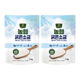 농협식품 천일염 굵은소금, 5kg, 2개