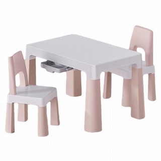 哩哩摳摳 LILIKOKO 可增高書桌椅組 一桌兩椅 粉色系兒童學習桌椅, 粉色, 1組
