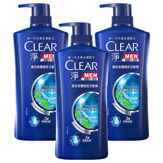 CLEAR 淨 冰爽薄荷止癢型 去屑洗髮乳, 750g, 3瓶