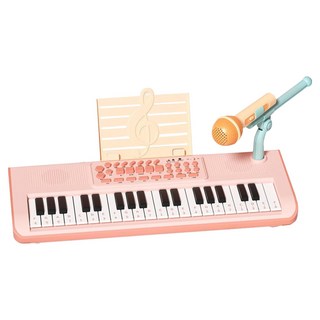37鍵多功能電子鋼琴 附麥克風, 37, 蜜桃粉, 1個