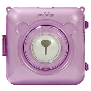 Peripage 愛立熊 A6 迷你打印機專用保護殼 防摔 附贈小掛繩, 透明紫