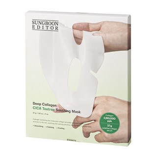 SUNGBOON EDITOR 深層膠原蛋白積雪草茶樹舒緩面膜 37g, 4入, 1個