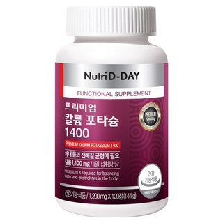 뉴트리디데이 프리미엄 칼륨 포타슘 1400, 120정, 144g, 1개