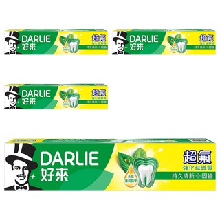 DARLIE 好來 超氟強化琺瑯質牙膏 持久清新 固齒 含天然薄荷精華, 175g, 4條