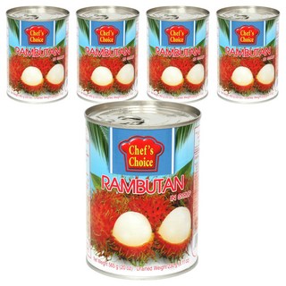 Chef's Choice Foods 紅毛丹水果罐頭, 5個, 565g