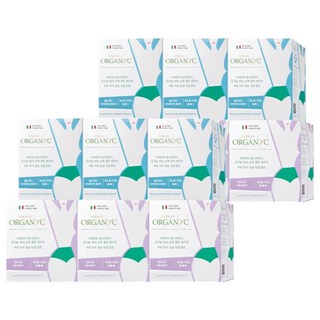 ORGANYC 콜만 중대형 생리대 날개형 30p + 중소형 생리대 날개형 30p, 2세트