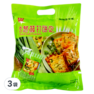 安堡 香蔥蘇打餅乾, 酥脆絕配!, 300g, 3袋