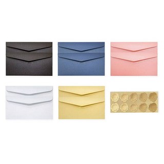 투코비 럭셔리 펄 A4 봉투 5종 x 2p + 골드 스티커 세트, 혼합색상, 1세트