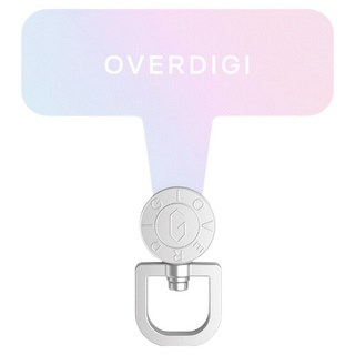 OVERDIGI 360旋轉掛繩墊片 適用於市面上全包式硬質背板手機殼, 粉藍, 1個
