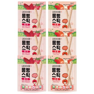 Naeiae 寶寶水果米棒套組, 蘋果口味 + 草莓口味, 180g, 1組