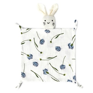 Kori Deer 純色質感小動物純棉紗布安撫巾, 28 x 28cm, 兔 + 蒲公英, 1件