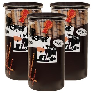 黑師傅 巧克力 捲心酥 口感酥脆 經典巧克力口味, 200g, 3罐