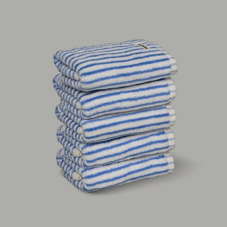 코토나 홈바디 호텔 세면 타월 200g 40수 코마사, 블루 스트라이프, 5개