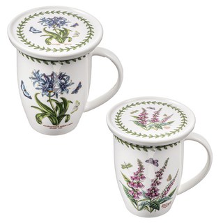 포트메리온 보타닉가든 머그컵2p + 코스터 뚜껑2p, 아프리칸릴리, 폭스글로브, 1세트