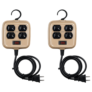 MAX STAR 太星電工 一開四插工業風延長線, 1.8m, 沙棕色, 2條