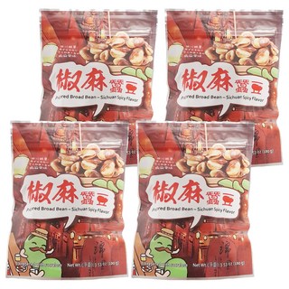 六福 風味蠶豆 椒麻 香酥脆口 經典台式零食, 100g, 4包